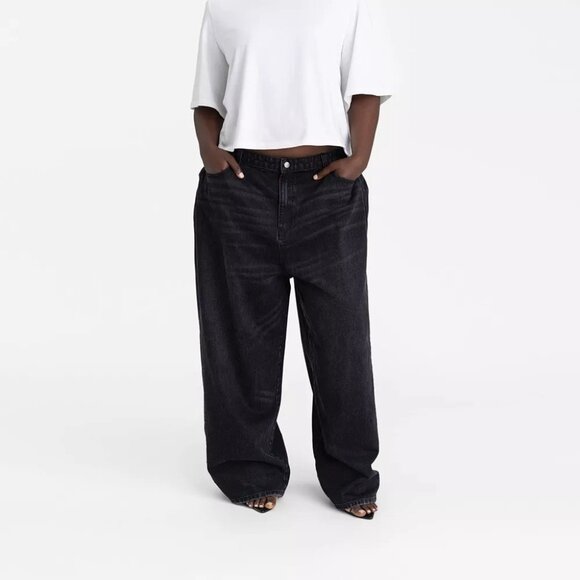 KBB by Kahlana The Rachel Jean Low Rise & Wide Leg Black Wash Jeans - Size 24 3X - Picture 1 of 6